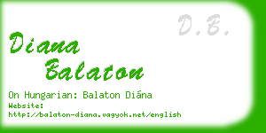 diana balaton business card