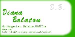 diana balaton business card